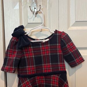 Janie and Jack Red and Navy Plaid Dress with Bow